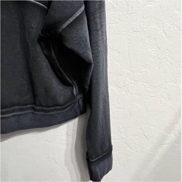 Free People Movement Lara Turtleneck Pullover Medium Gray Black Light Weight - Picture 5 of 8